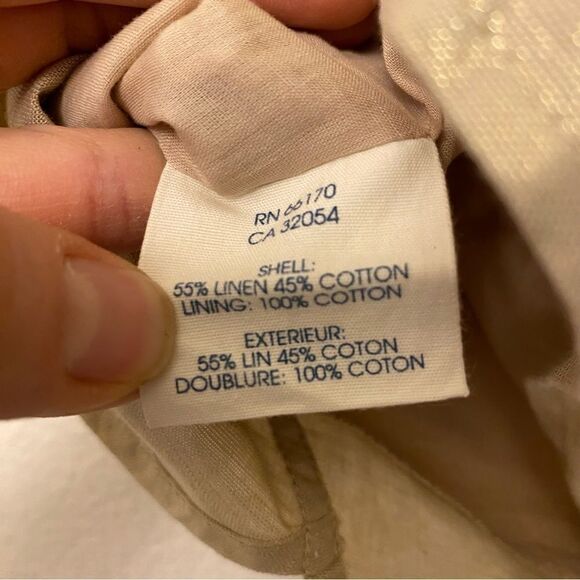 Anthropologie Edme & Esyllte Gilded Lily Gold linen Tiered tulip Skirt -10 - Picture 10 of 11